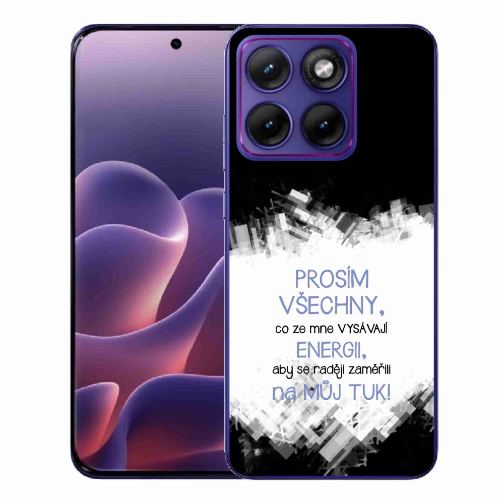 Gélový kryt mmCase na Motorola Edge 70 Fusion - vtipný text 1 modrý