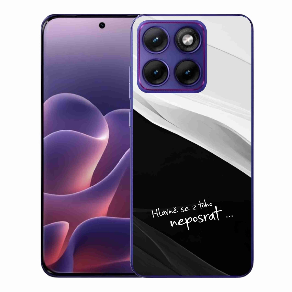 Gélový kryt mmCase na Motorola Edge 70 Fusion - vtipný text 13 čiernobiele pozadie