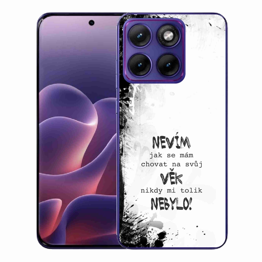 Gélový kryt mmCase na Motorola Edge 70 Fusion - vtipný text 14 biele pozadie