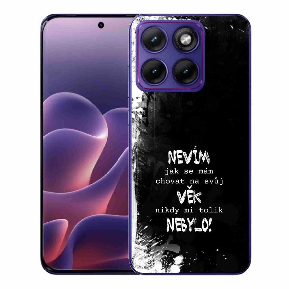 Gélový kryt mmCase na Motorola Edge 70 Fusion - vtipný text 14 čierne pozadie