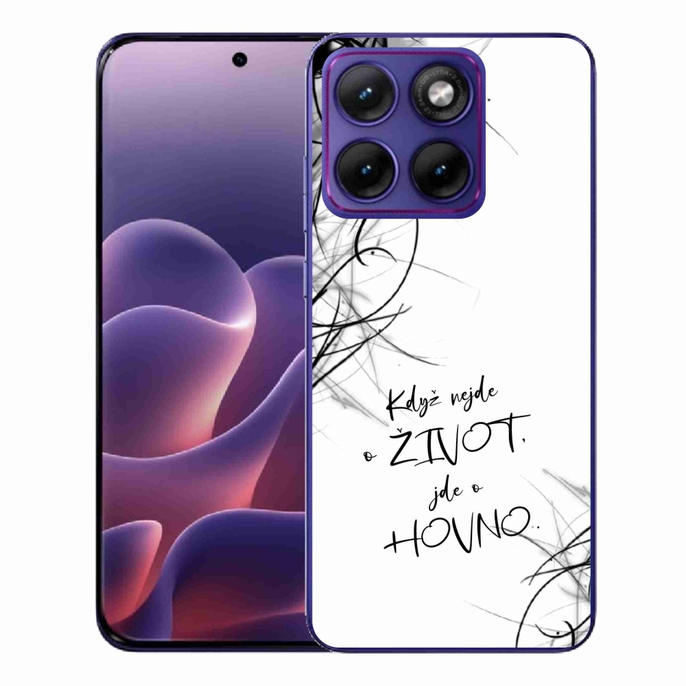 Gélový kryt mmCase na Motorola Edge 70 Fusion - vtipný text 16 biele pozadie
