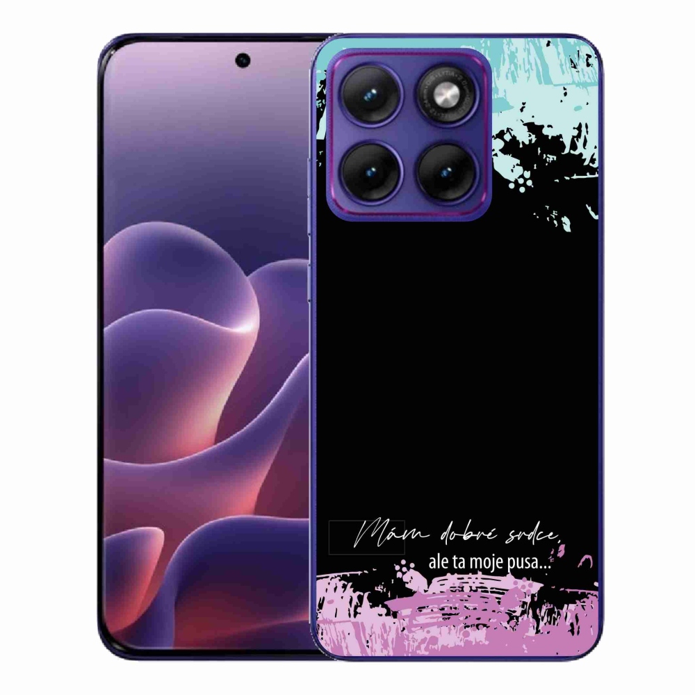 Gélový kryt mmCase na Motorola Edge 70 Fusion - vtipný text 3 čierne pozadie
