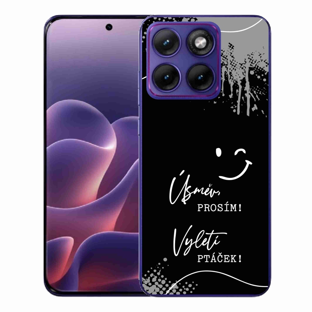 Gélový kryt mmCase na Motorola Edge 70 Fusion - vtipný text 4 čierne pozadie