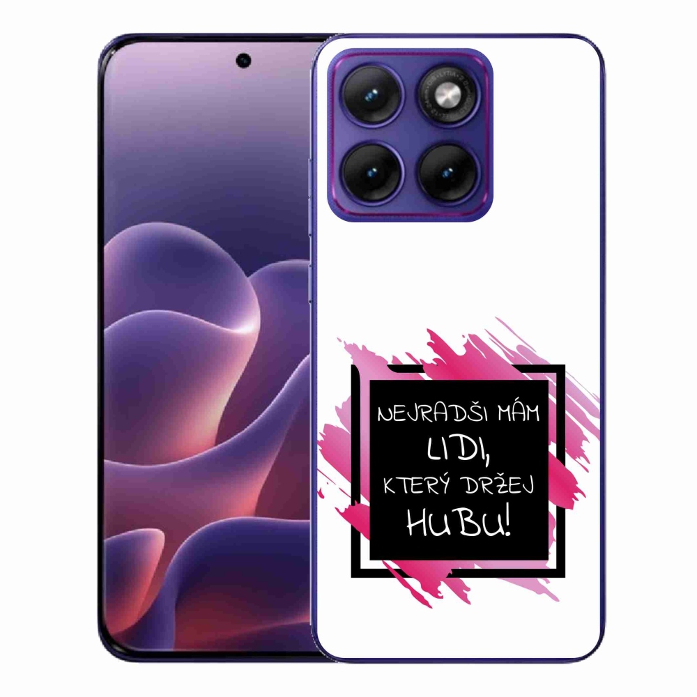 Gélový kryt mmCase na Motorola Edge 70 Fusion - vtipný text 7 čiernobiele pozadie