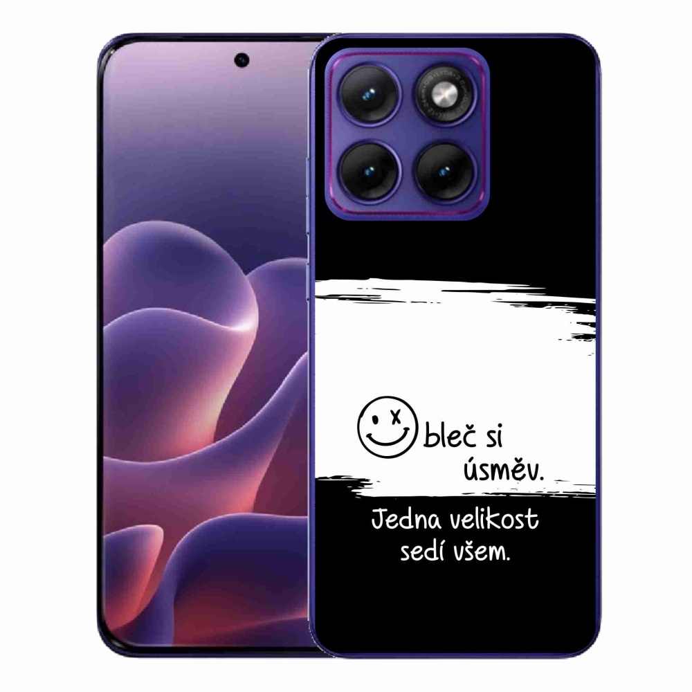 Gélový kryt mmCase na Motorola Edge 70 Fusion - vtipný text 8 bieločierne pozadie