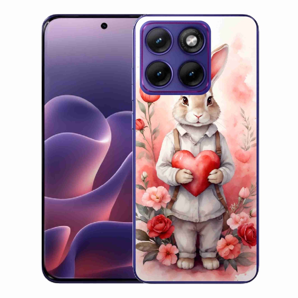 Gélový kryt mmCase na Motorola Edge 70 Fusion - zajac so srdiečkom