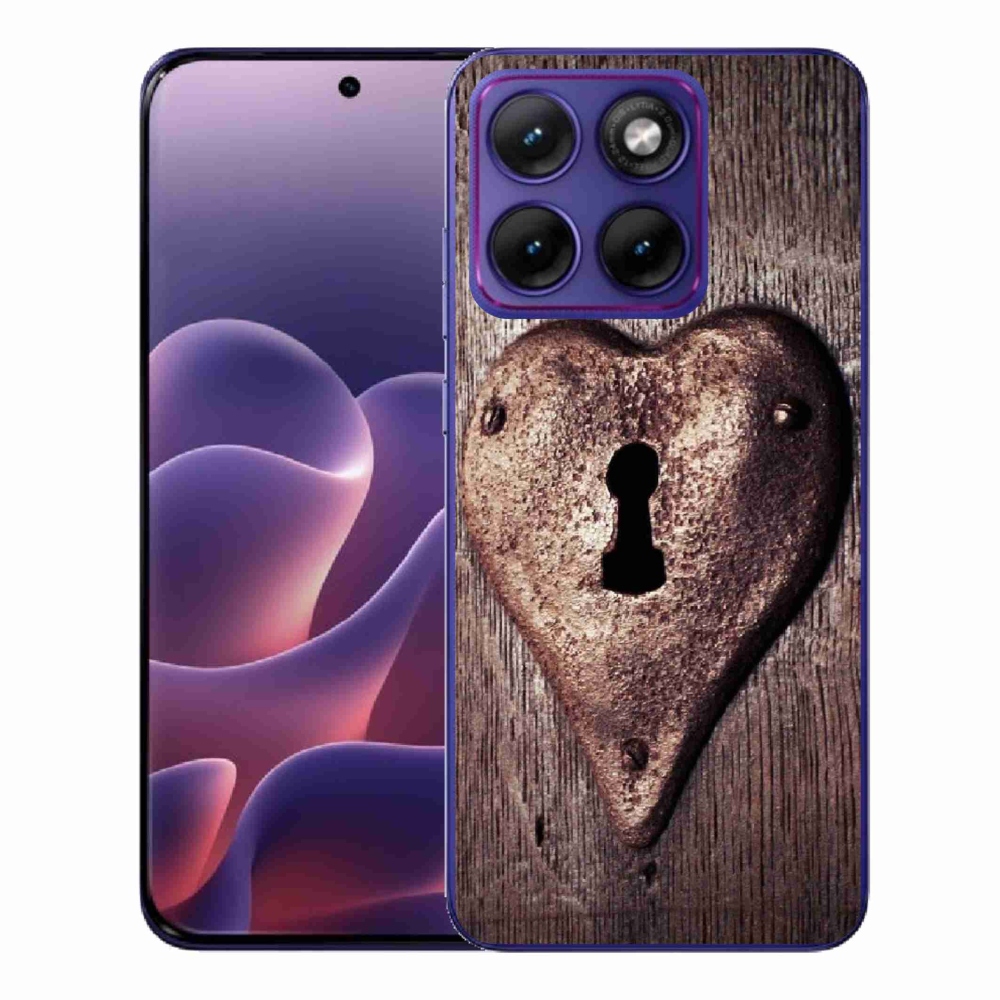 Gélový kryt mmCase na Motorola Edge 70 Fusion - zámok v tvare srdca