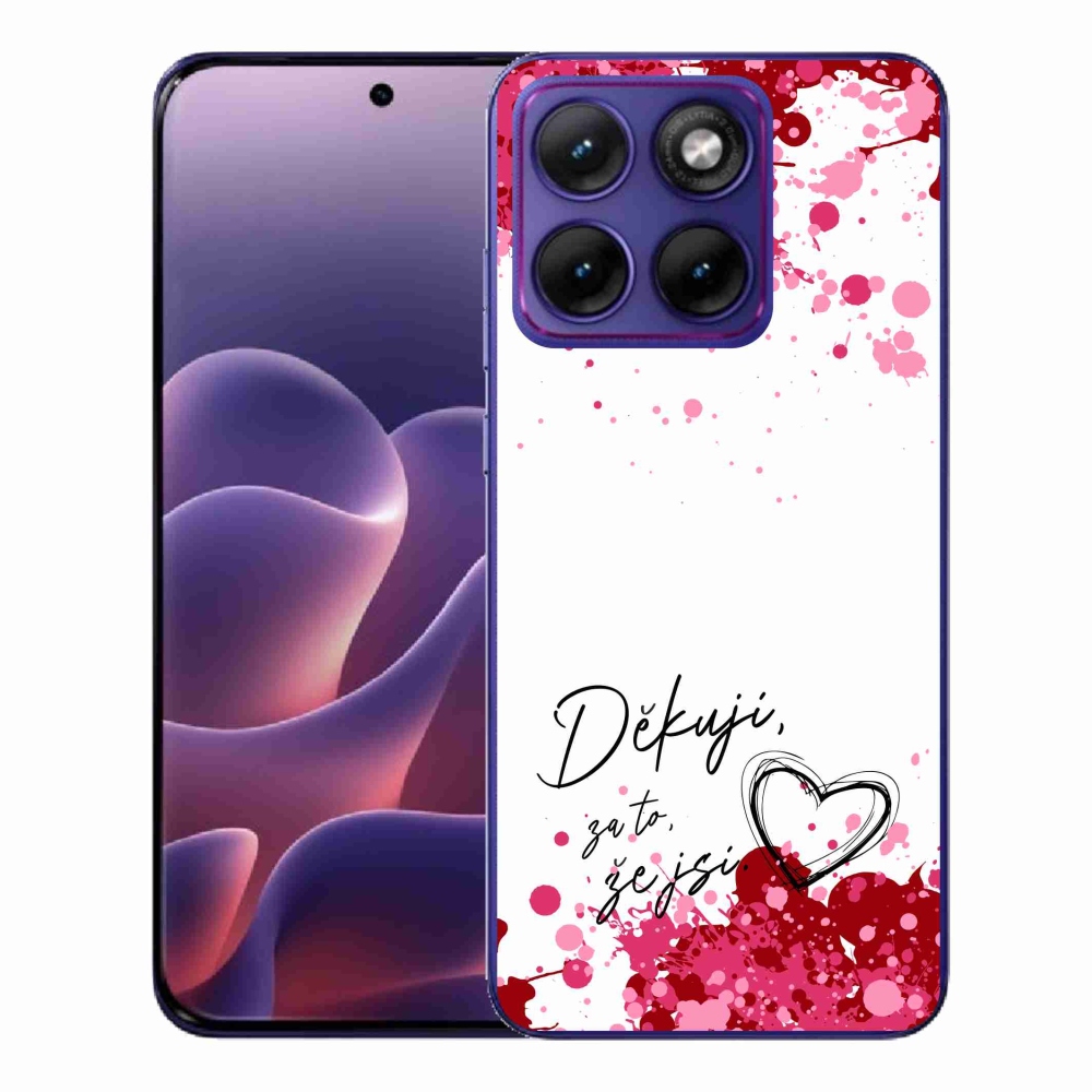 Gélový kryt mmCase na Motorola Edge 70 Fusion - zamilovaný text 2 biele pozadie