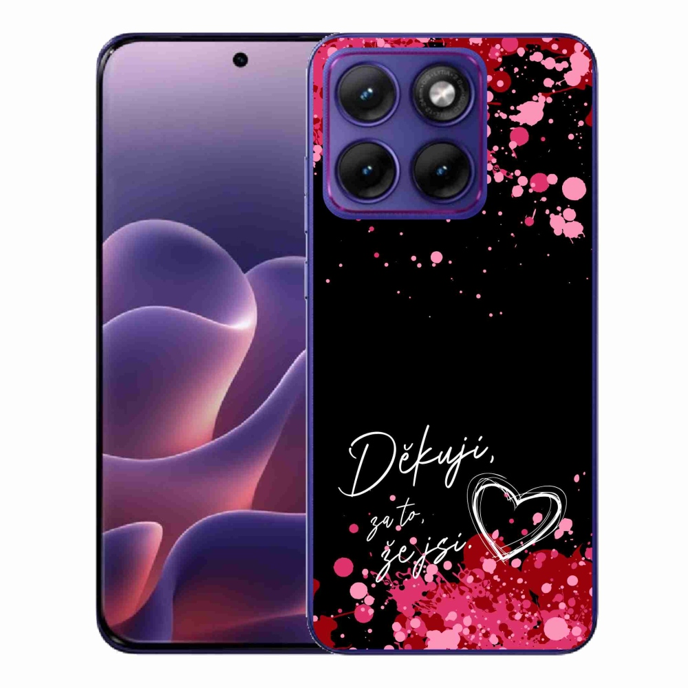 Gélový kryt mmCase na Motorola Edge 70 Fusion - zamilovaný text 2 čierne pozadie