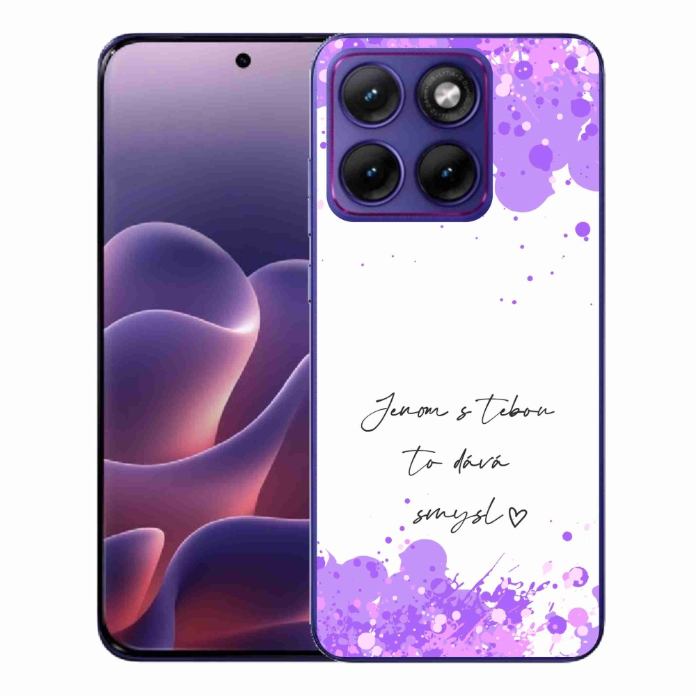 Gélový kryt mmCase na Motorola Edge 70 Fusion - zamilovaný text biele pozadie