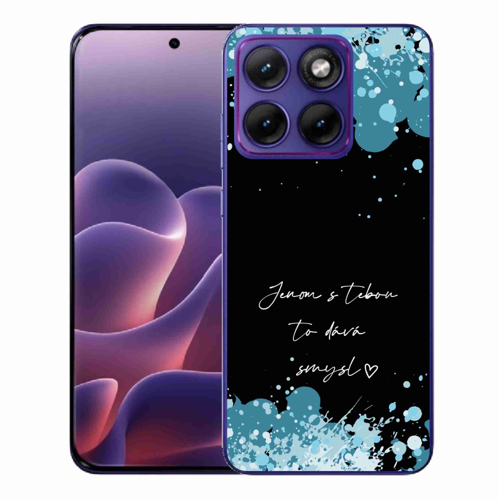 Gélový kryt mmCase na Motorola Edge 70 Fusion - zamilovaný text čierne pozadie