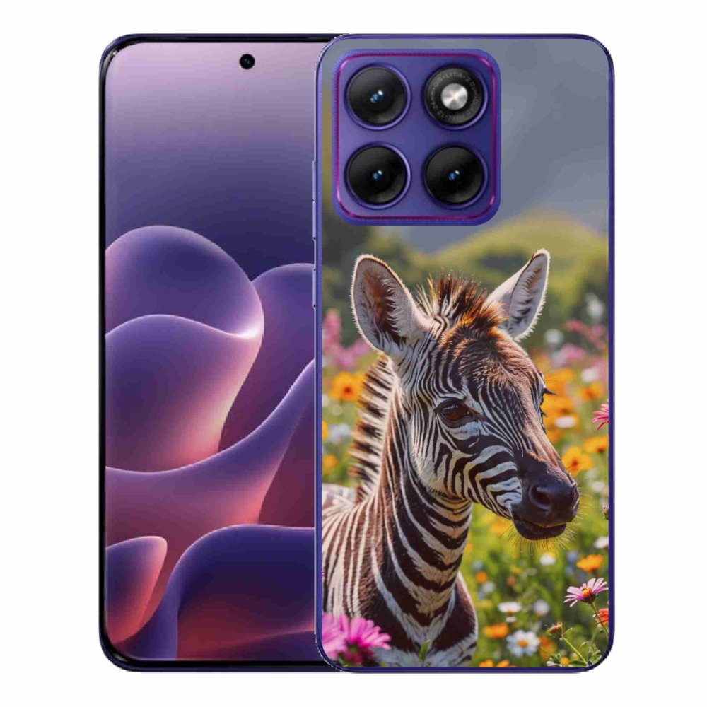 Gélový kryt mmCase na Motorola Edge 70 Fusion - zebra na lúke