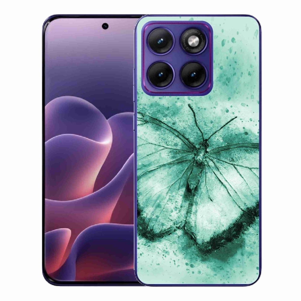 Gélový kryt mmCase na Motorola Edge 70 Fusion - zelený motýľ