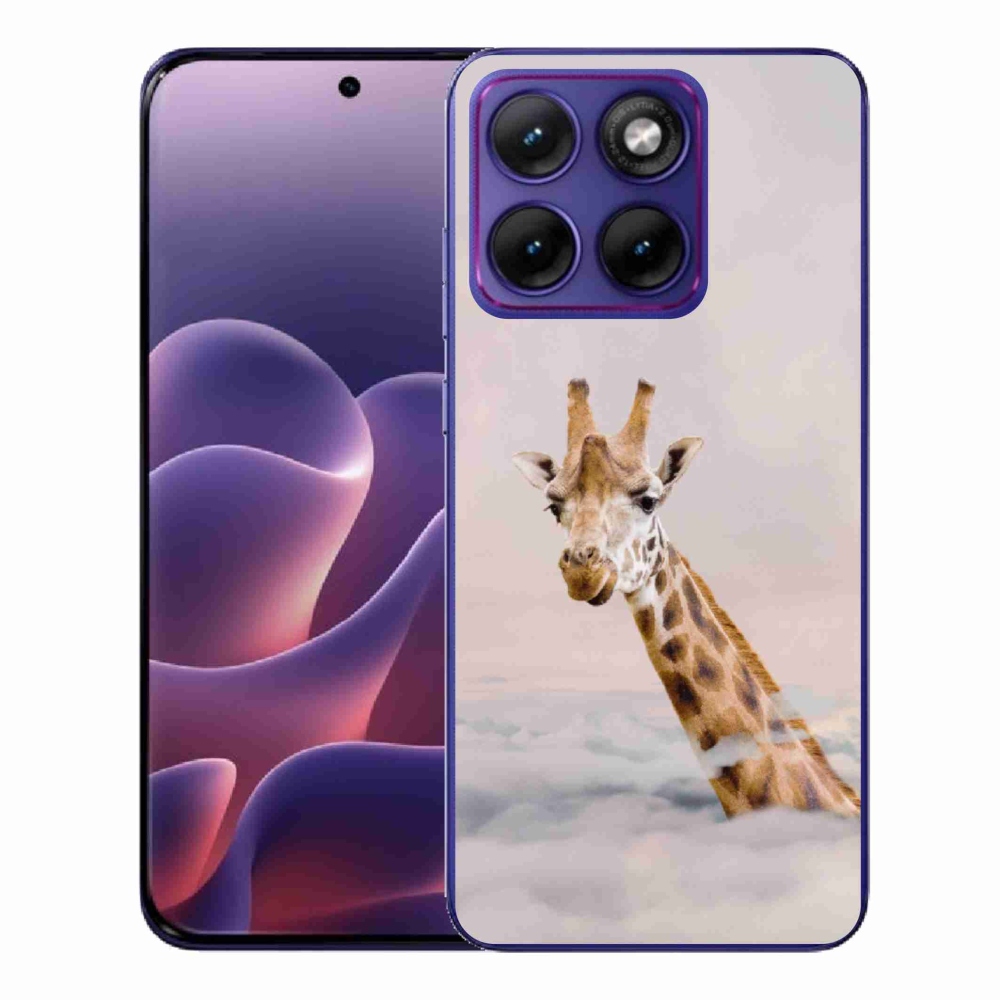 Gélový kryt mmCase na Motorola Edge 70 Fusion - žirafa v oblakoch