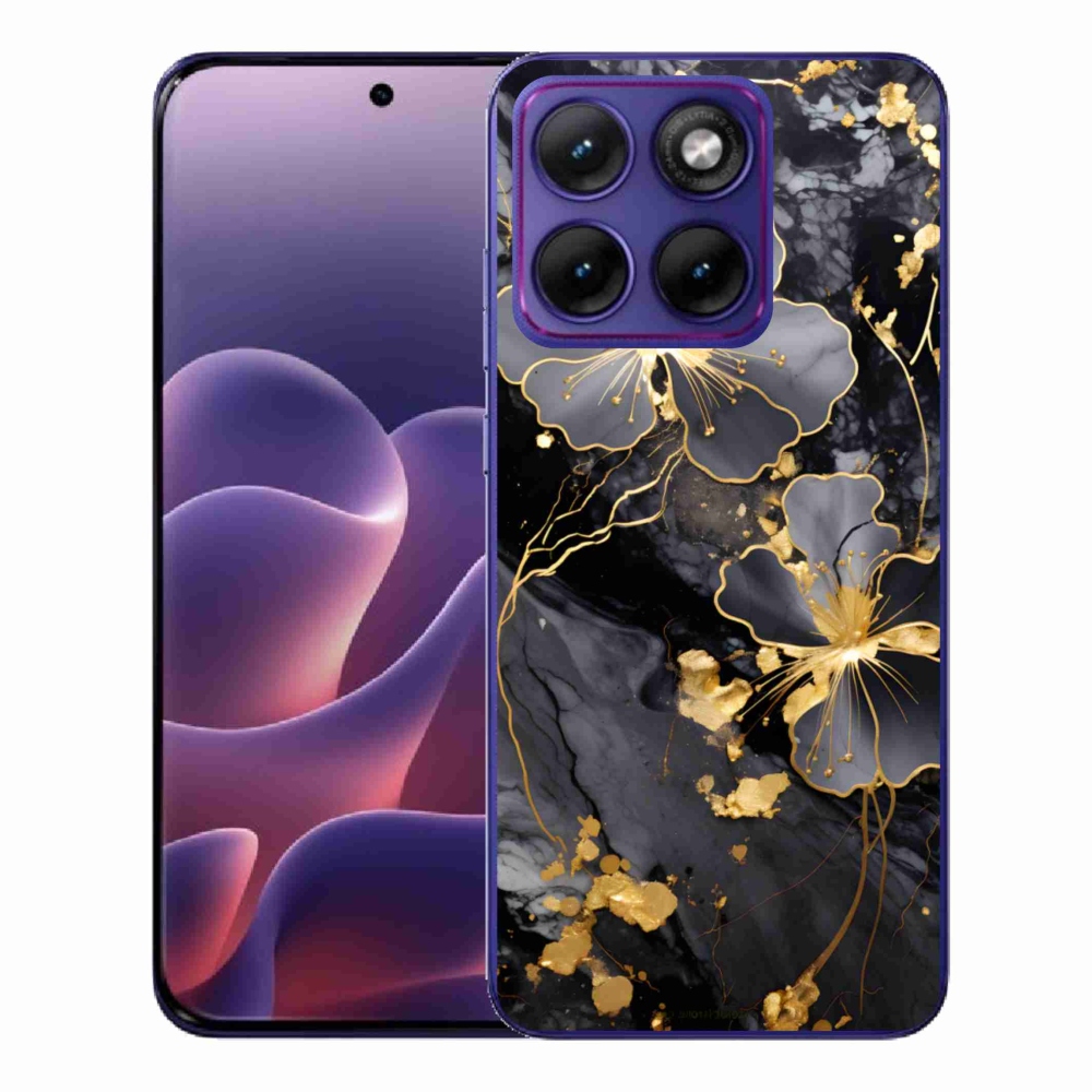 Gélový kryt mmCase na Motorola Edge 70 Fusion - zlaté kvety