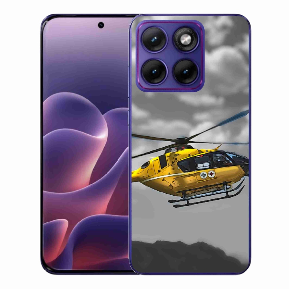 Gélový kryt mmCase na Motorola Edge 70 Fusion - žltá helikoptéra