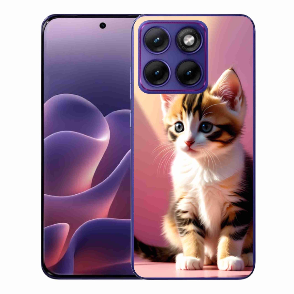 Gélový kryt mmCase na Motorola Edge 70 Fusion - zvedavé mačiatko 2