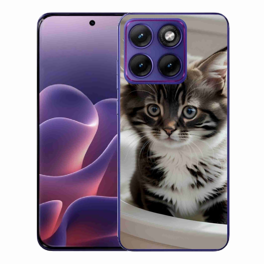 Gélový kryt mmCase na Motorola Edge 70 Fusion - zvedavé mačiatko