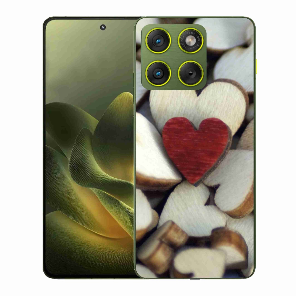 Gélový kryt mmCase na Motorola Edge 70 - gravírované červené srdce