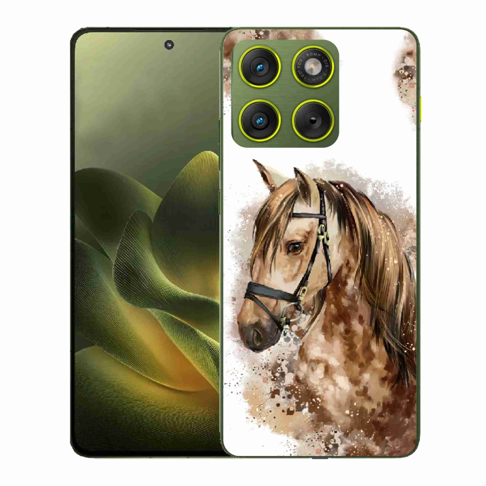Gélový kryt mmCase na Motorola Edge 70 - hnedý kreslený kôň
