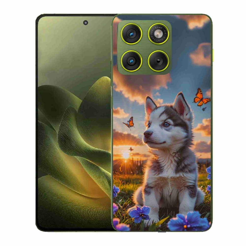 Gélový kryt mmCase na Motorola Edge 70 - husky pri západe slnka