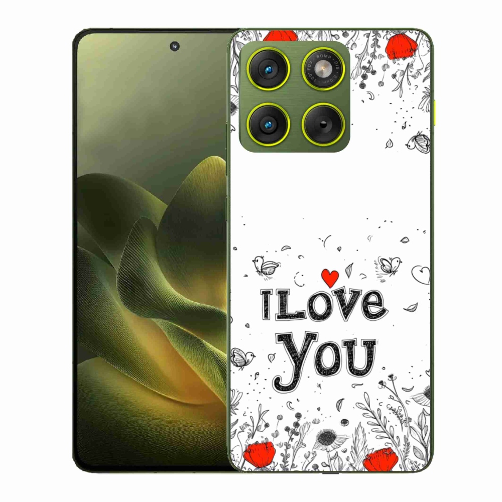 Gélový kryt mmCase na Motorola Edge 70 - I love you biele pozadie