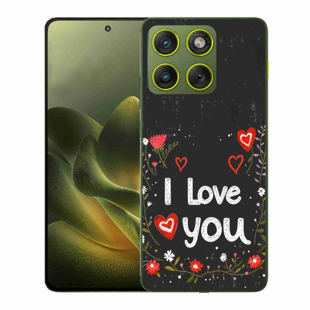 Gélový kryt mmCase na Motorola Edge 70 - I love you čierne pozadie