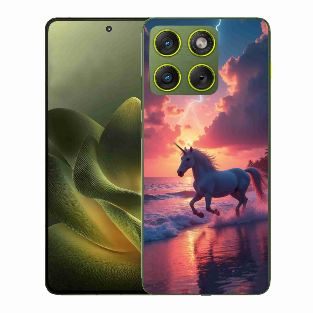 Gélový kryt mmCase na Motorola Edge 70 - jednorožec na pláži