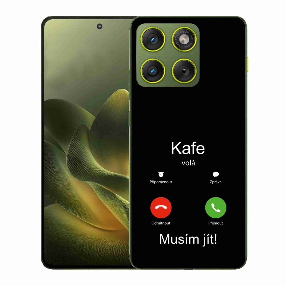 Gélový kryt mmCase na Motorola Edge 70 - káva volá čierne pozadie