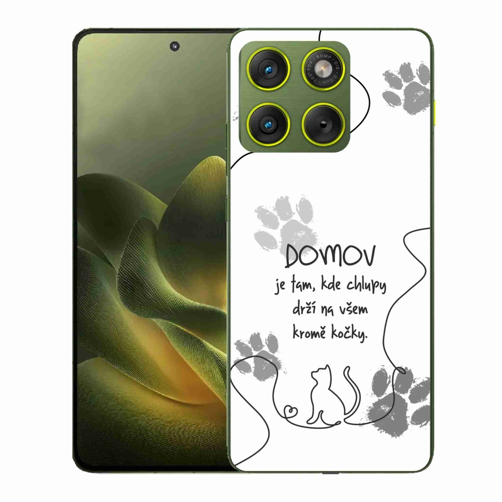 Gélový kryt mmCase na Motorola Edge 70 - mačacie motív biele pozadie