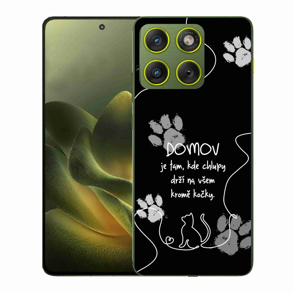 Gélový kryt mmCase na Motorola Edge 70 - mačacie motív čierne pozadie