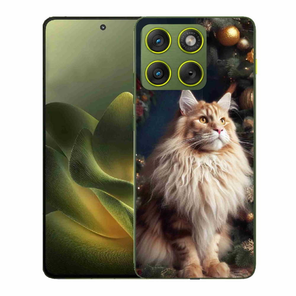 Gélový kryt mmCase na Motorola Edge 70 - mačka pri stromčeku