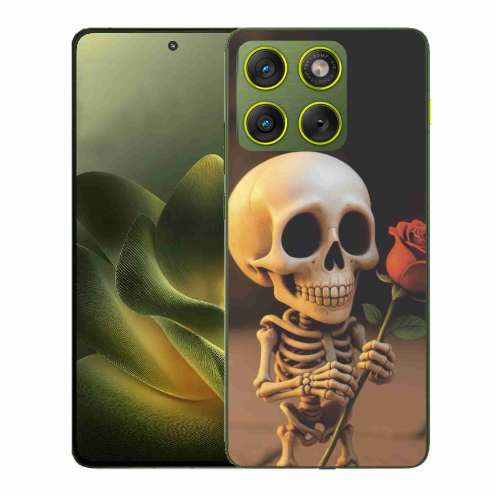 Gélový kryt mmCase na Motorola Edge 70 - kostlivec s ružou