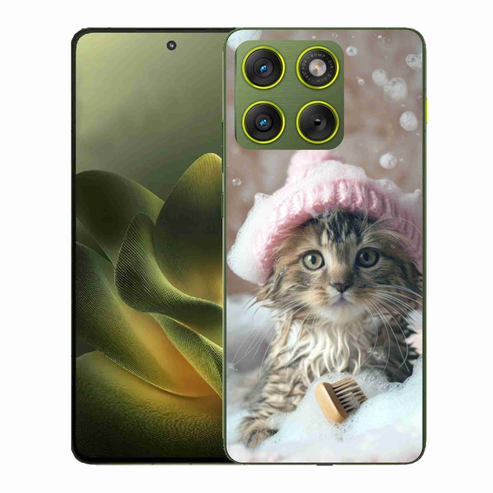 Gélový kryt mmCase na Motorola Edge 70 - mačiatko a kúpeľ