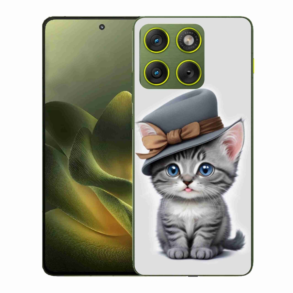 Gélový kryt mmCase na Motorola Edge 70 - mačiatko s klobúkom