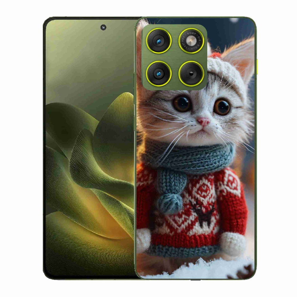 Gélový kryt mmCase na Motorola Edge 70 - mačiatko vo svetri
