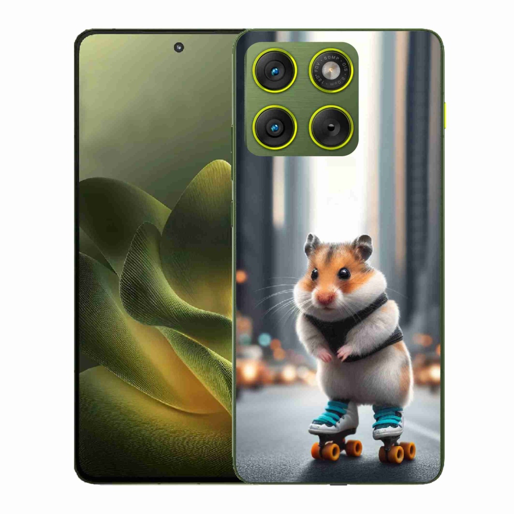 Gélový kryt mmCase na Motorola Edge 70 - škrečok na korčuliach