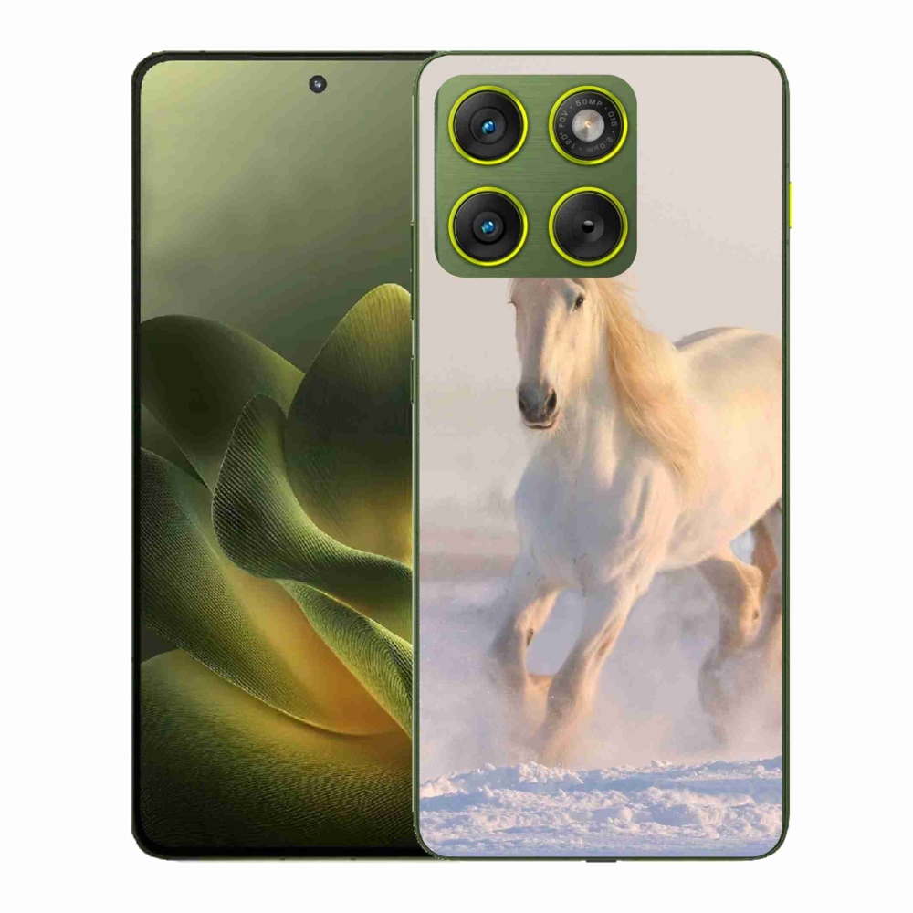Gélový kryt mmCase na Motorola Edge 70 - kôň v snehu