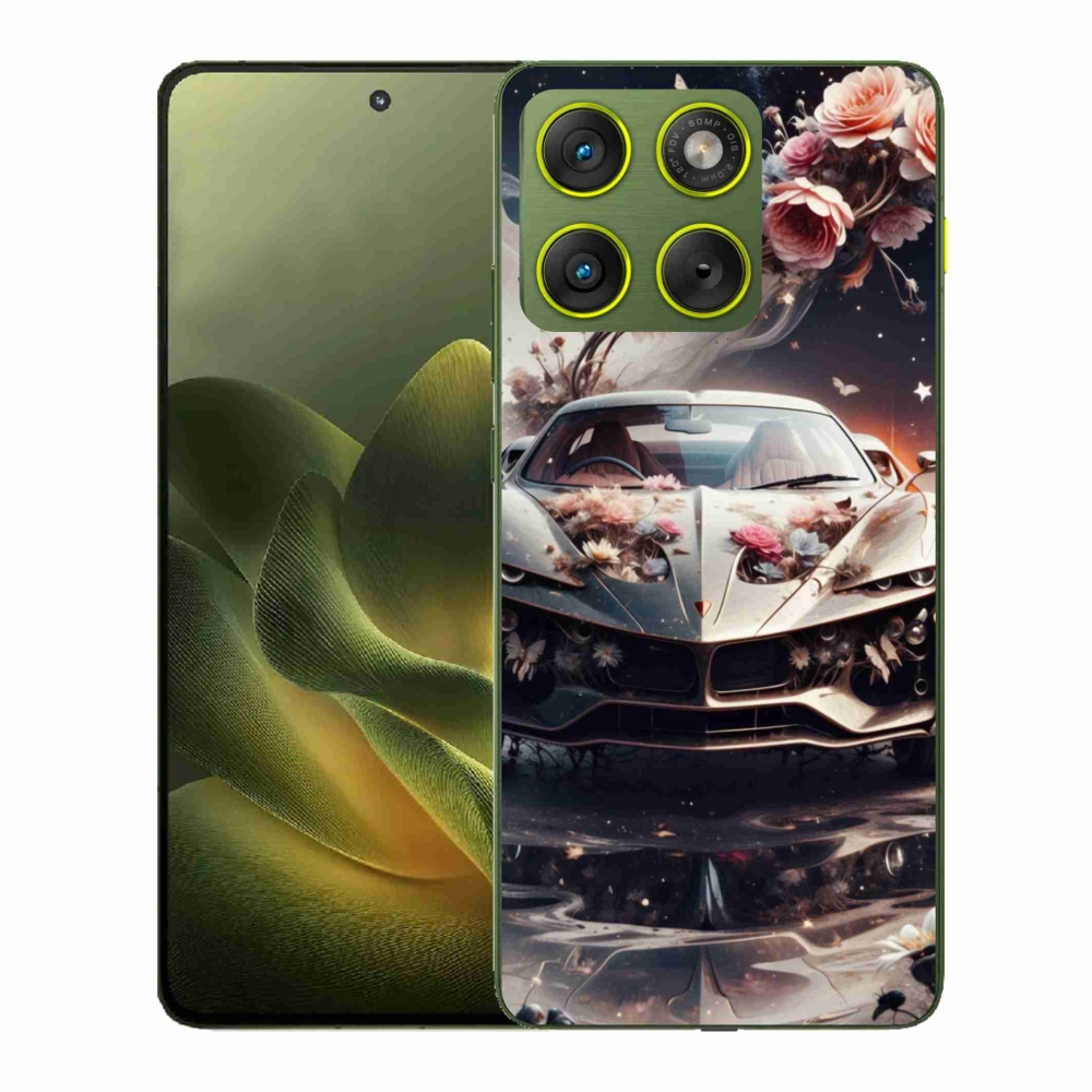 Gélový kryt mmCase na Motorola Edge 70 - kvetinový športový automobil