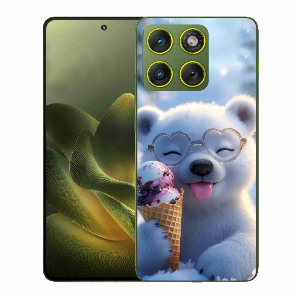 Gélový kryt mmCase na Motorola Edge 70 - medvedík so zmrzlinou