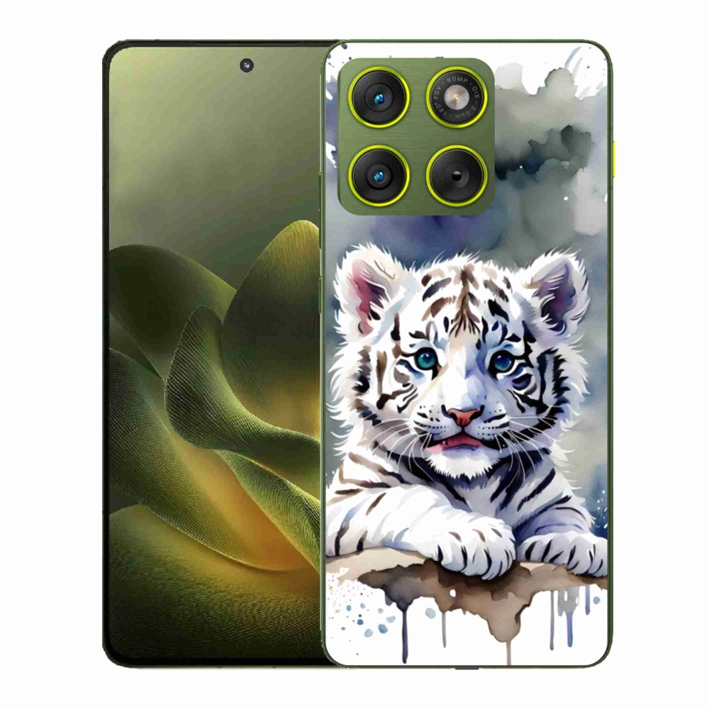 Gélový kryt mmCase na Motorola Edge 70 - mláďa bieleho tigra