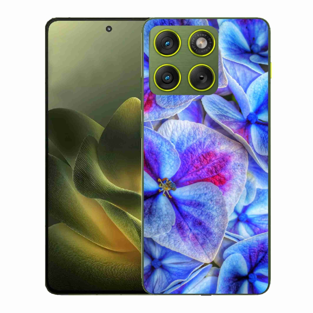 Gélový kryt mmCase na Motorola Edge 70 - modré kvety 1