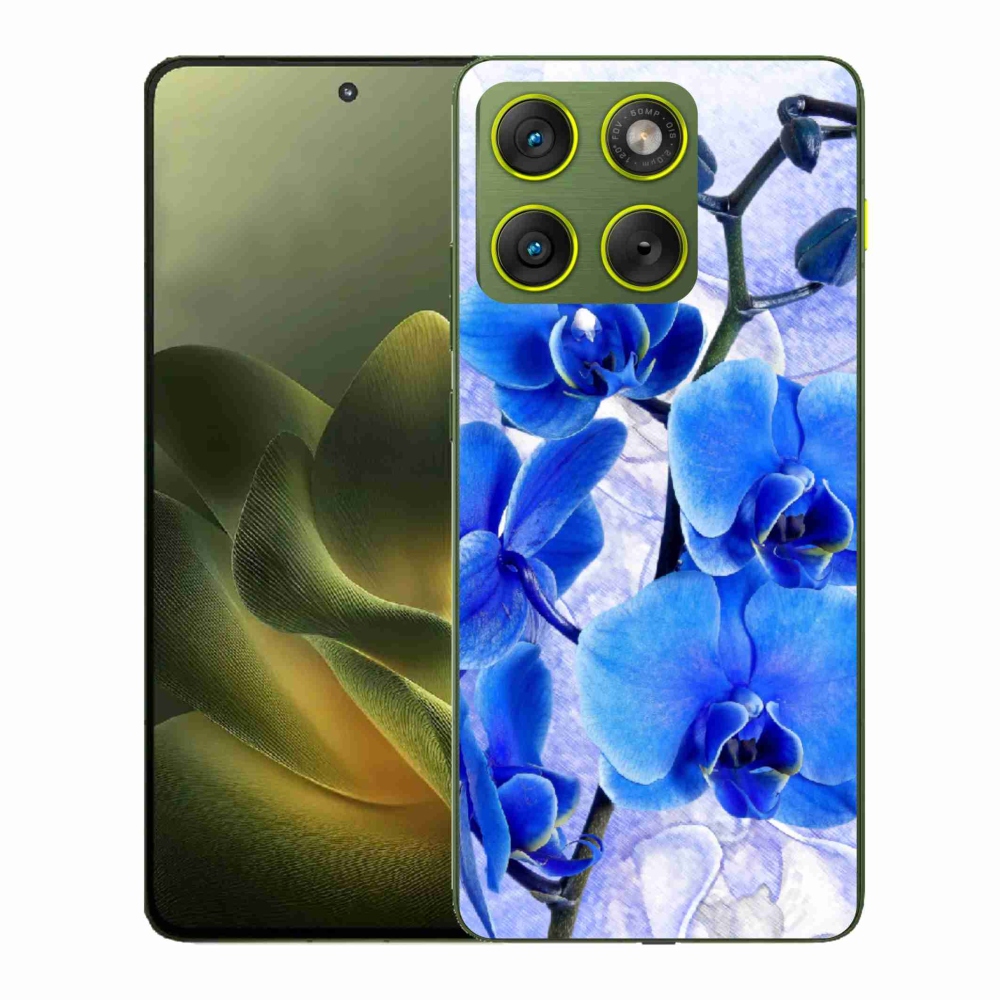 Gélový kryt mmCase na Motorola Edge 70 - modré kvety