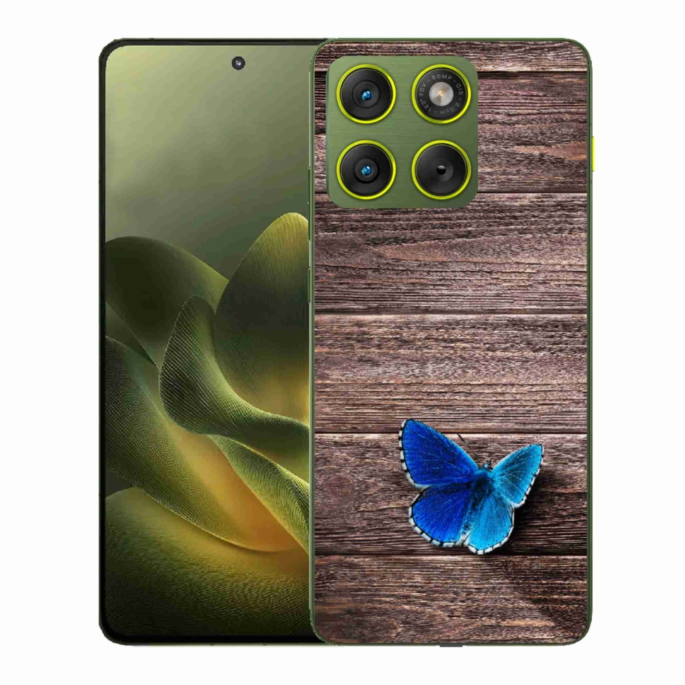Gélový kryt mmCase na Motorola Edge 70 - modrý motýľ 1