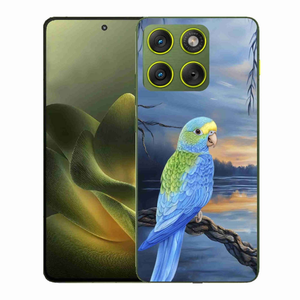 Gélový kryt mmCase na Motorola Edge 70 - modrý papagáj