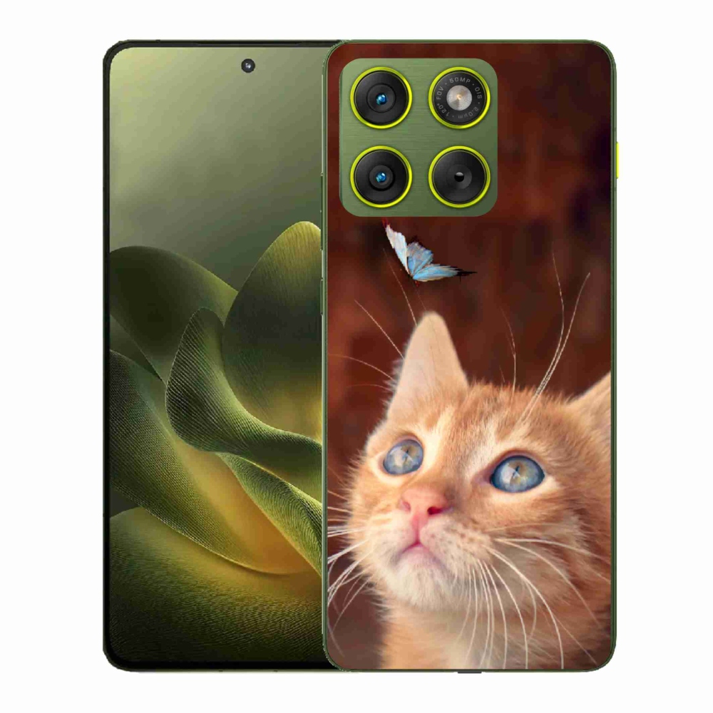 Gélový kryt mmCase na Motorola Edge 70 - motýľ a mačiatko
