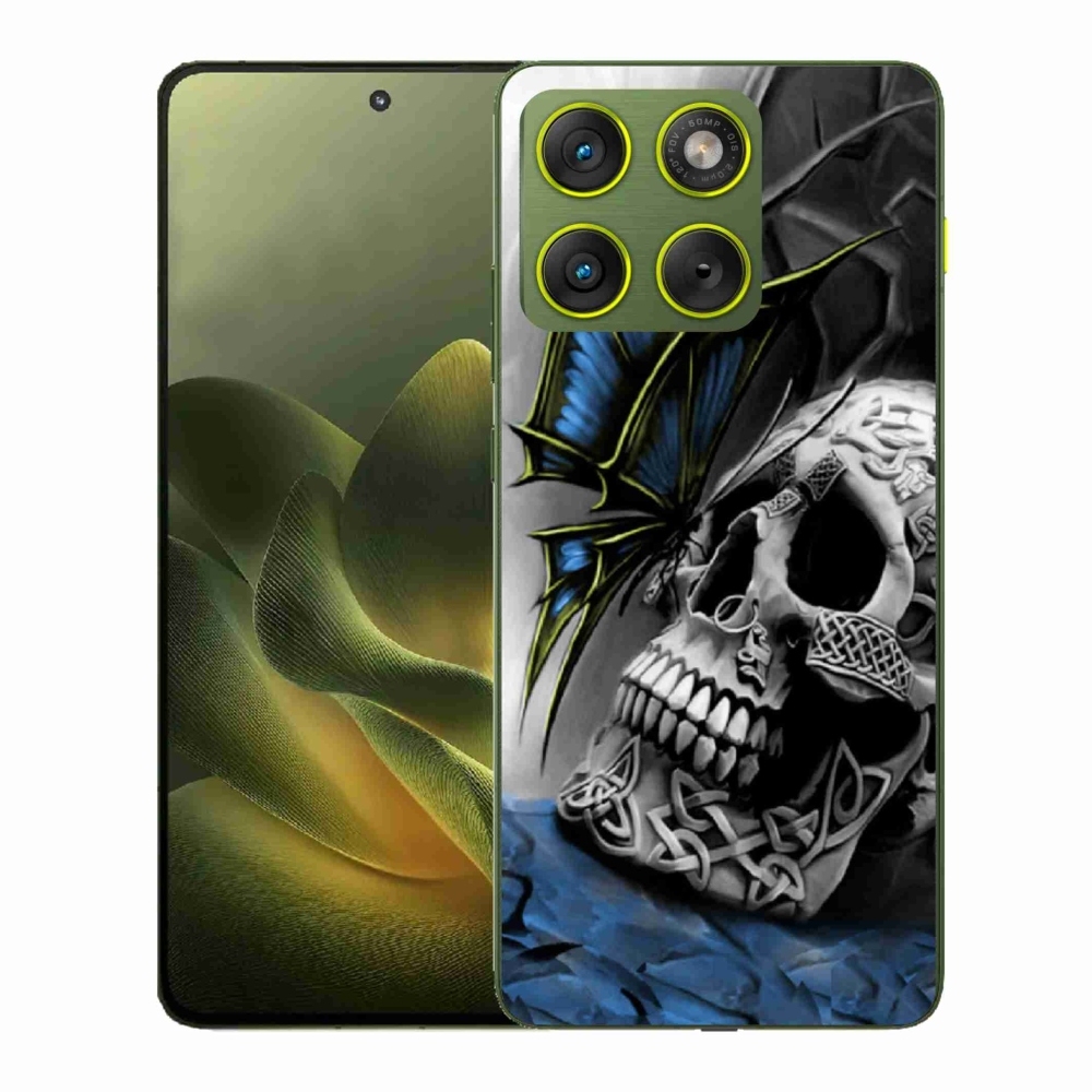 Gélový kryt mmCase na Motorola Edge 70 - motýľ a lebka