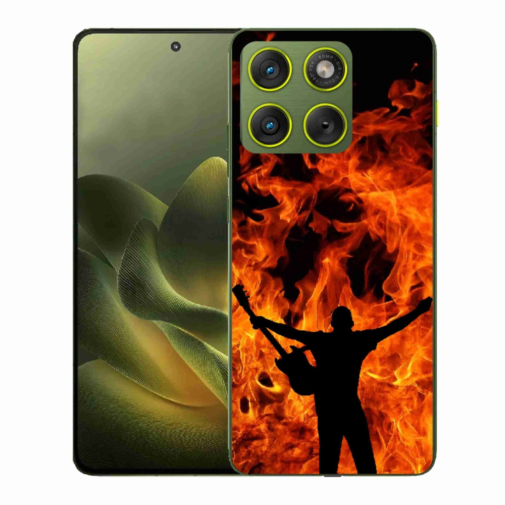 Gélový kryt mmCase na Motorola Edge 70 - muzikant a oheň
