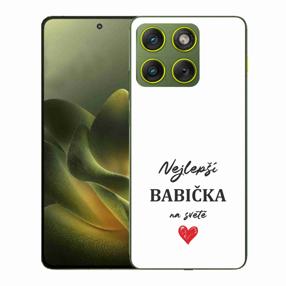 Gélový kryt mmCase na Motorola Edge 70 - najlepšia babička 1 biele pozadie