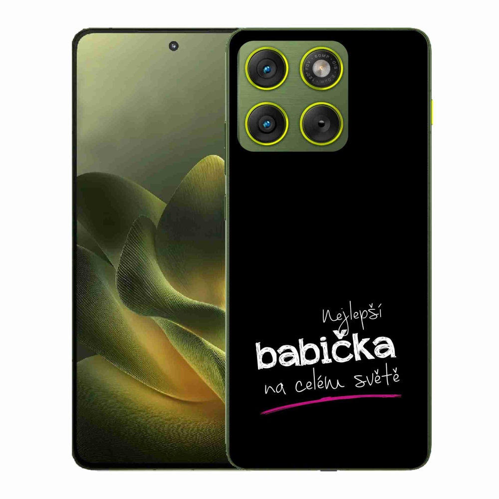 Gélový kryt mmCase na Motorola Edge 70 - najlepšia babička 4 čierne pozadie